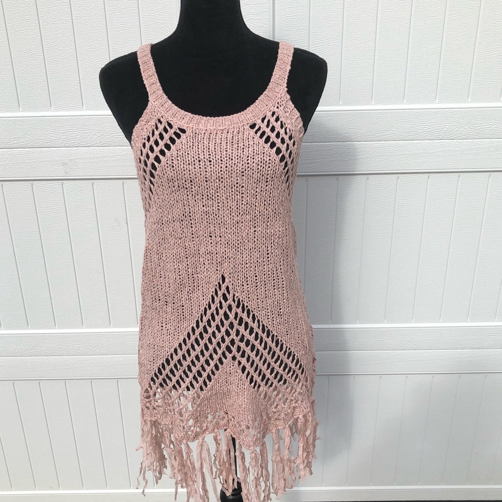 🌸🌸 Fringed Linen Blend Knit Tank 🌸🌸
